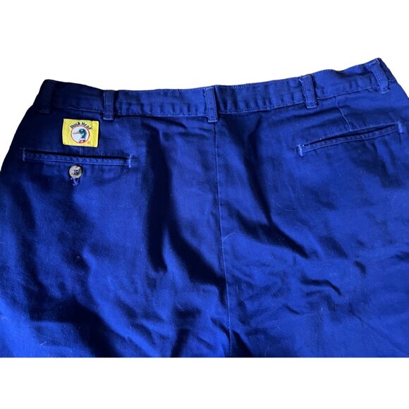 Vintage Duckhead Shorts Sz 40 Blue High Waist Retro 90's Shorts Pleated - Picture 7 of 8